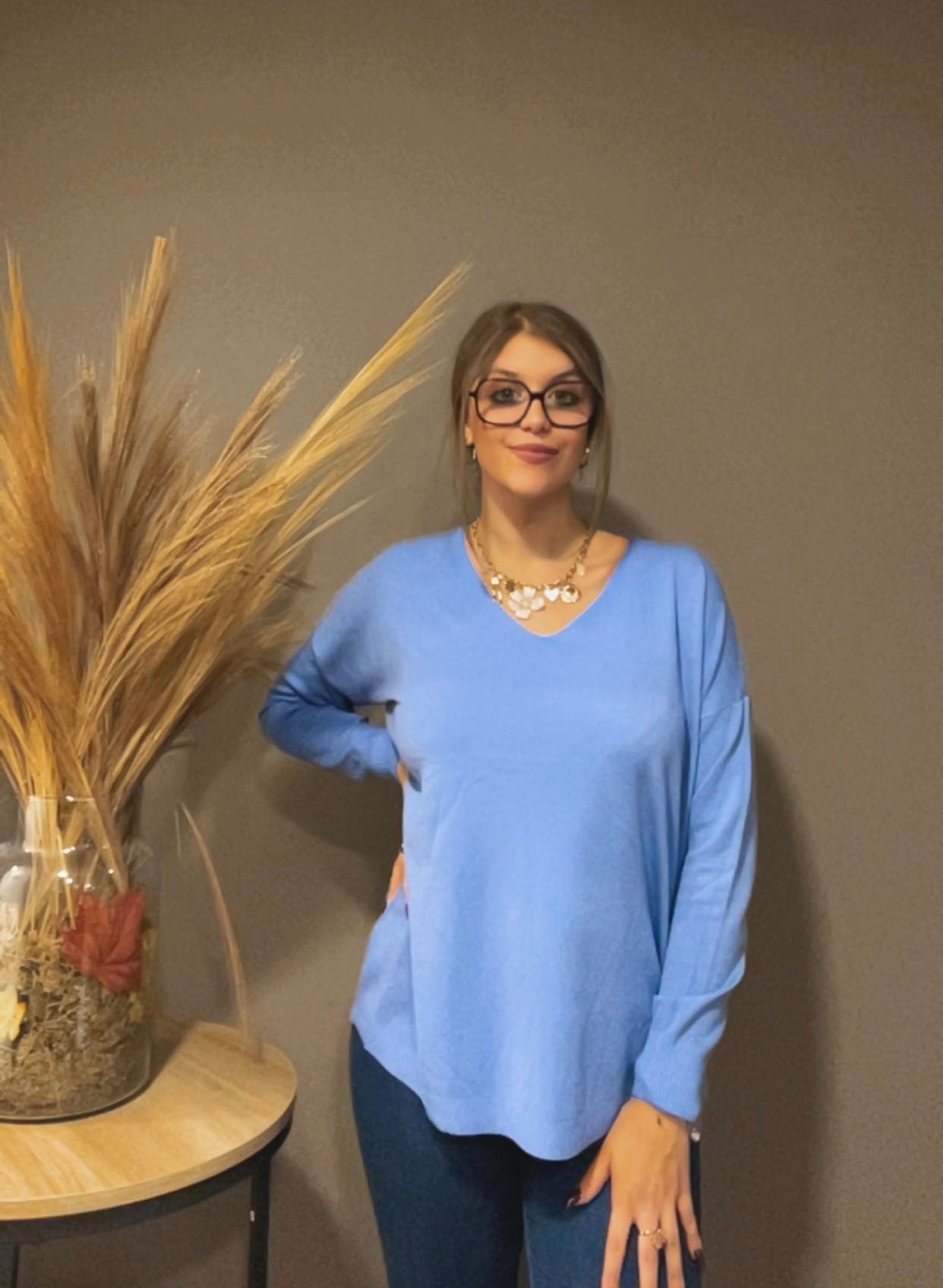 Pull oversize col V (existe en plusieurs couleurs)