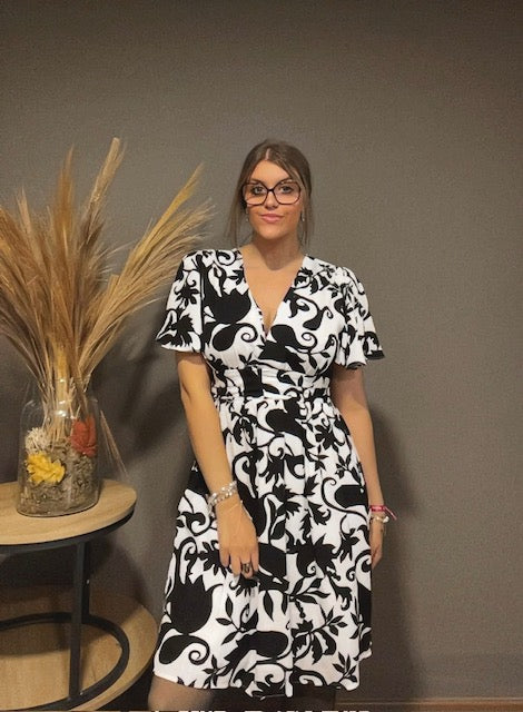 Robe genou à imprimée