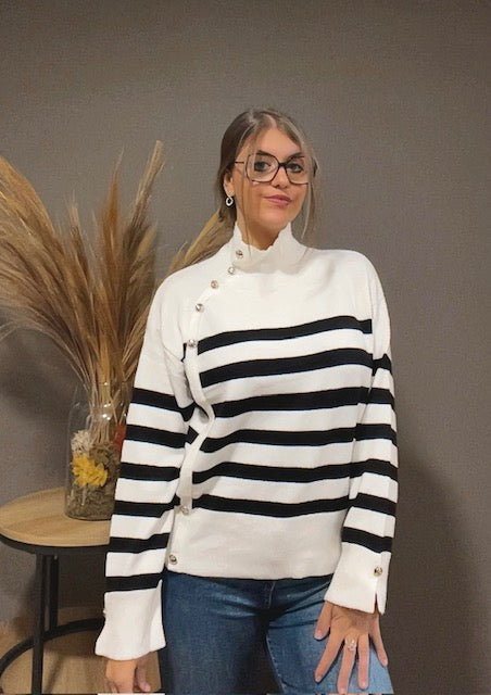 Pull rayé horizontalement (existe en 2 couleurs)