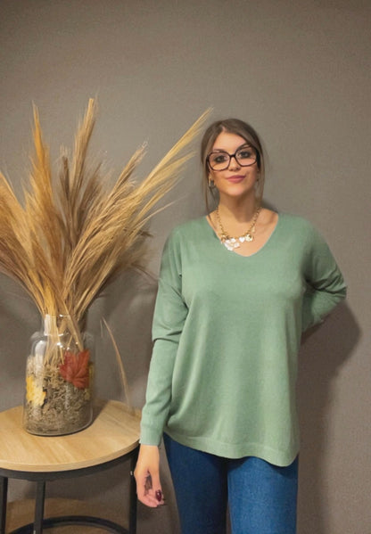 Pull oversize col V (existe en plusieurs couleurs)