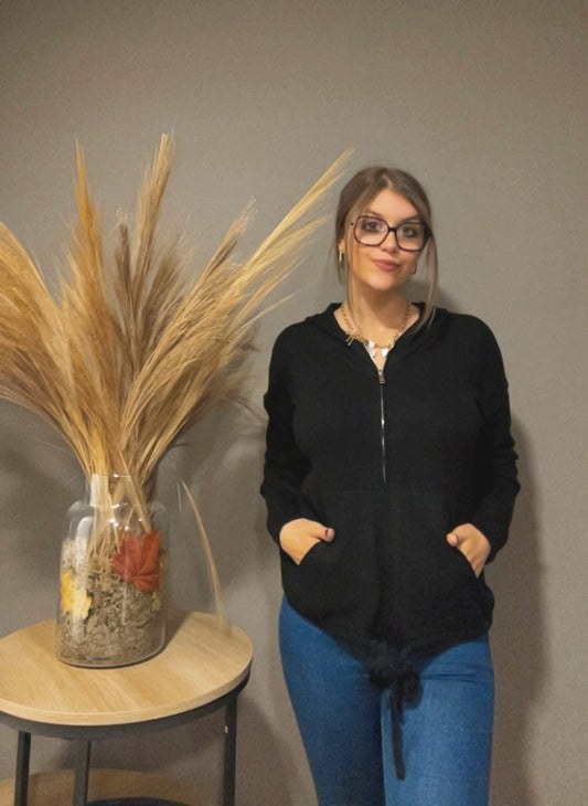 Gilet zippé à capuche