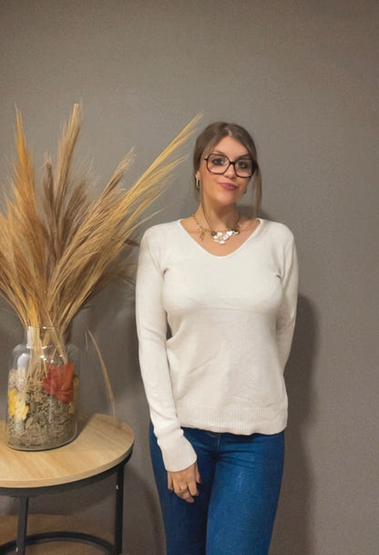Pull cintré col V (existe en plusieurs couleurs)