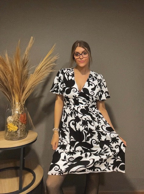 Robe genou à imprimée