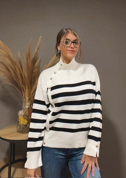 Pull rayé horizontalement (existe en 2 couleurs)
